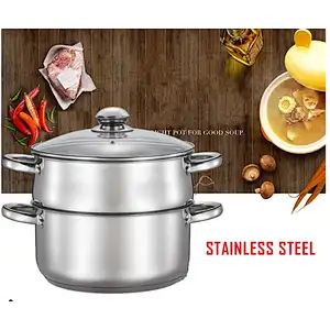 24 cm 2 Tier Stainless Steel Food Steamer