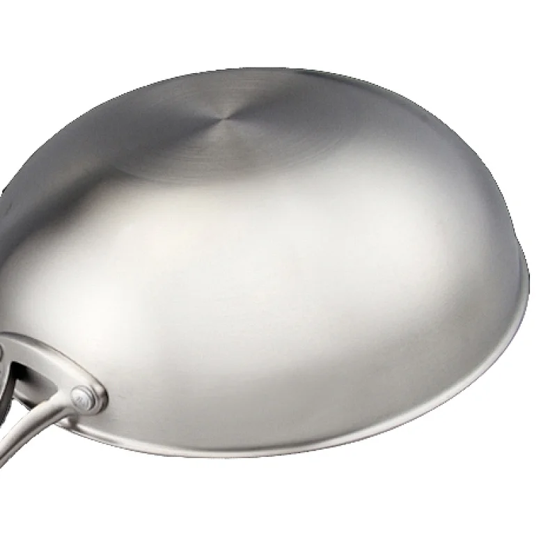 32 cm stainless steel 3-ply wok with non-stick coating