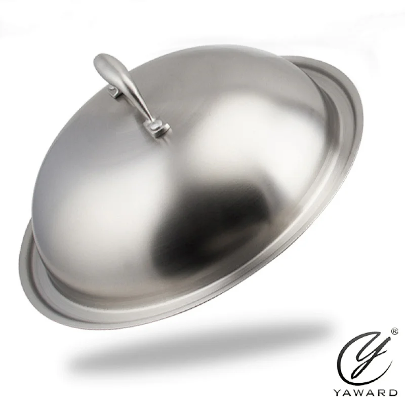 32 cm stainless steel 3-ply wok with non-stick coating