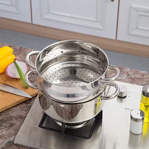 24 cm 2 Tier Stainless Steel Food Steamer
