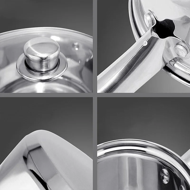 Stainless Steel Saucepan in 16cm with Glass Cover