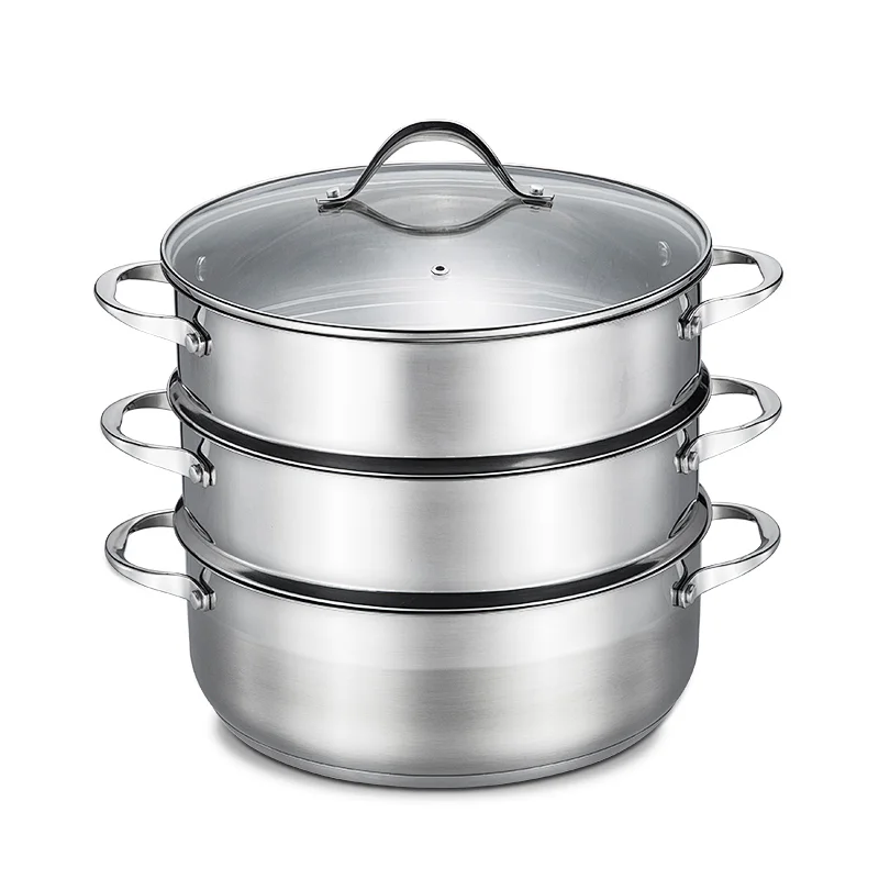 28 cm stainless steel 3-tier steamer