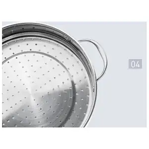28 cm stainless steel 3-tier steamer