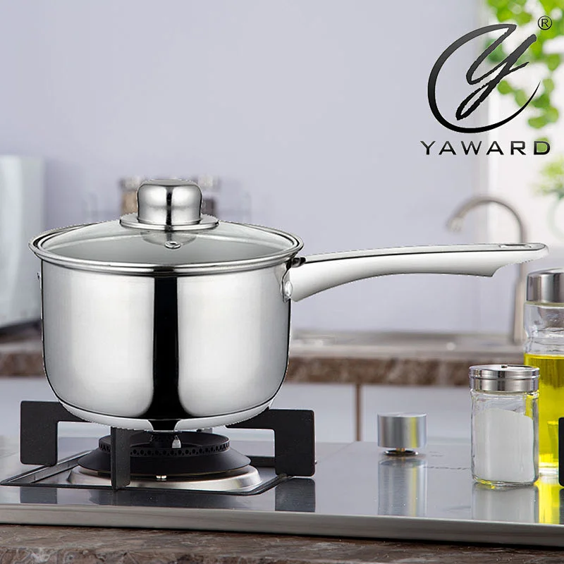 Stainless Steel Saucepan in 16cm with Glass Cover