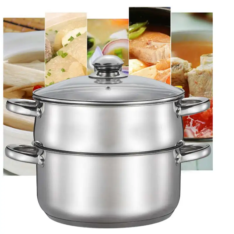 24 cm 2 Tier Stainless Steel Food Steamer