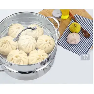 28 cm stainless steel 3-tier steamer