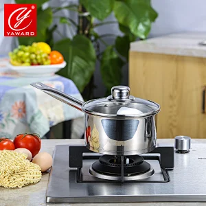 Stainless Steel Saucepan in 16cm with Glass Cover