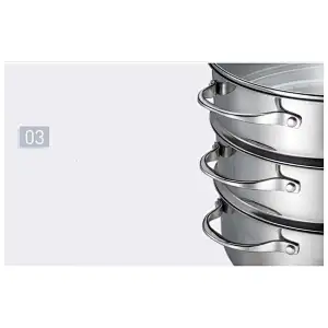 28 cm stainless steel 3-tier steamer