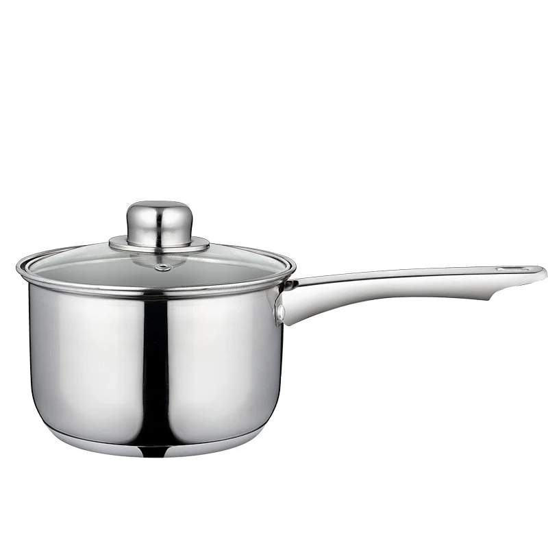 Stainless Steel Saucepan in 16cm with Glass Cover