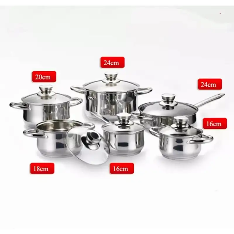 12-Pc  Stainless Steel Cookware Set