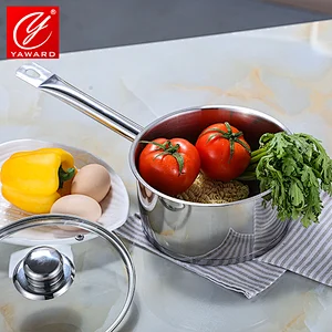 Stainless Steel Saucepan in 16cm with Glass Cover