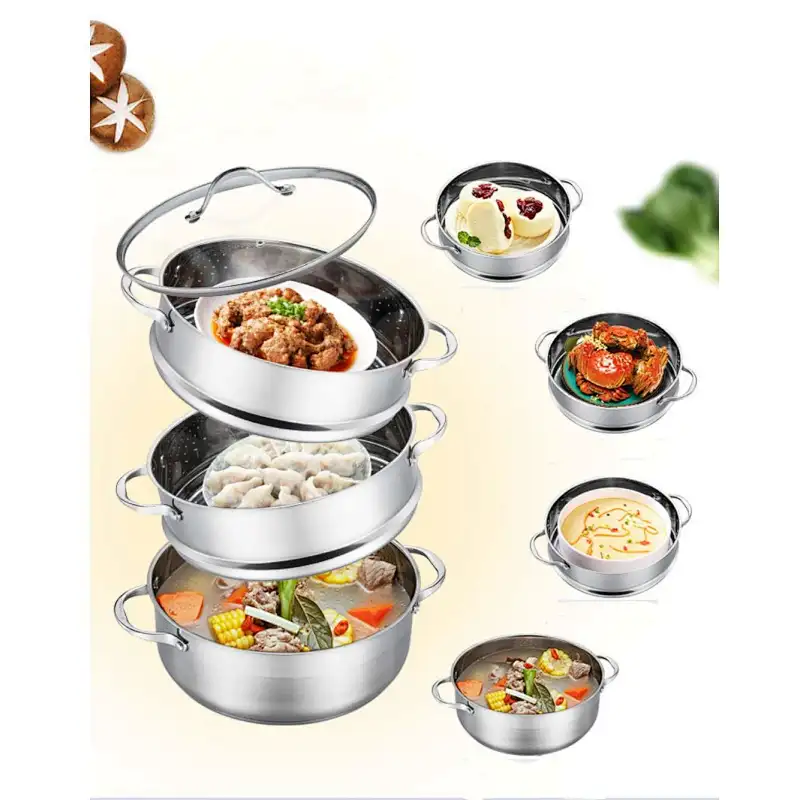 28 cm stainless steel 3-tier steamer