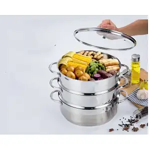 28 cm stainless steel 3-tier steamer