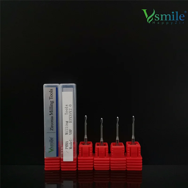 VHF milling burs to mill  PMMA Block no coating