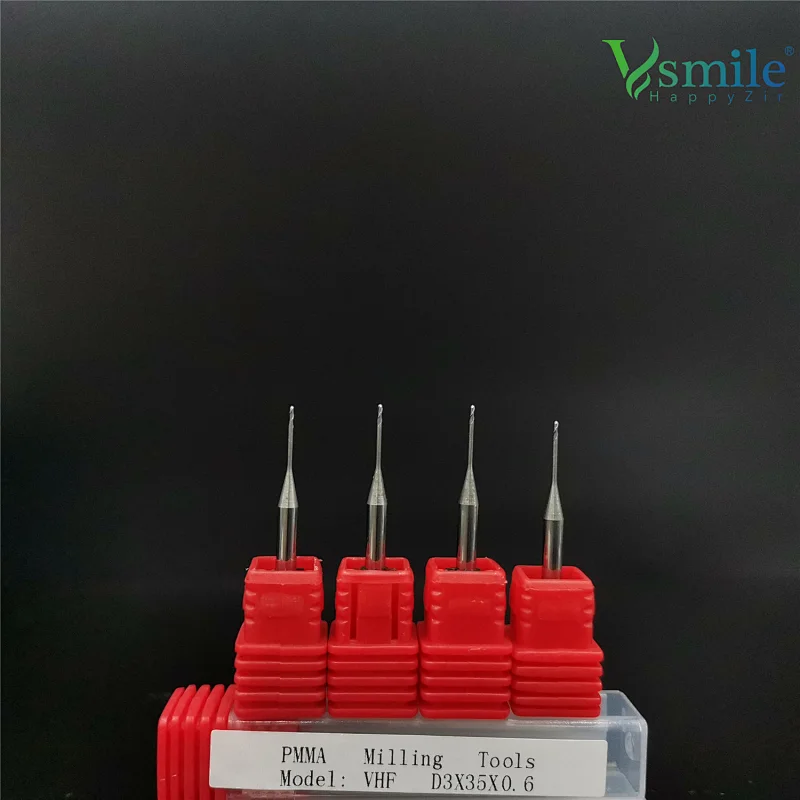 VHF milling burs to mill  PMMA Block no coating