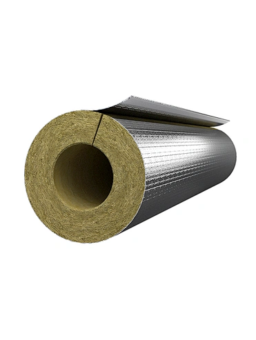 Rock mineral wool pipe with foil facing