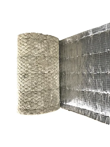 Rock mineral wool blanket with foil & wire mesh