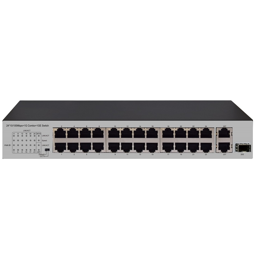 24*10/100Mbps+1G Combo+1GE Switch