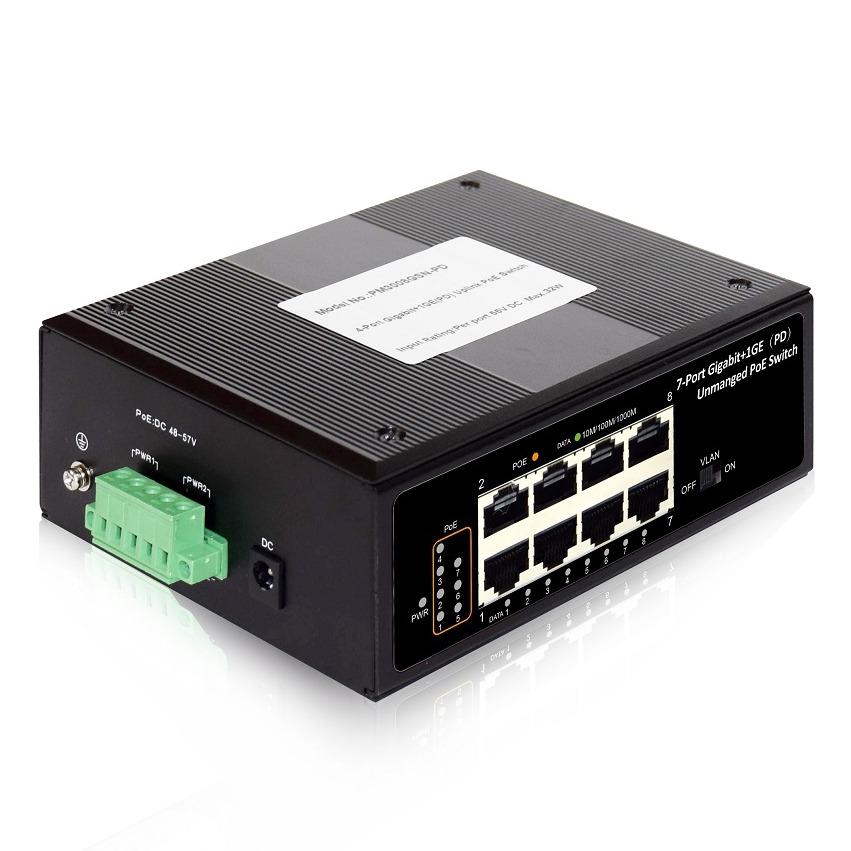 7-Port Gigabit+1GE(PD) Unmanaged PoE Switch