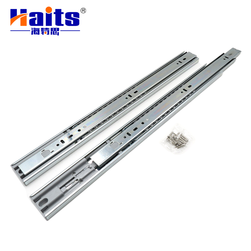 HT-01.018 Ball Bearing Heavy Duty Furniture Narrow Kitchen Cabinet Rail Telescopic Channel Drawer Slide