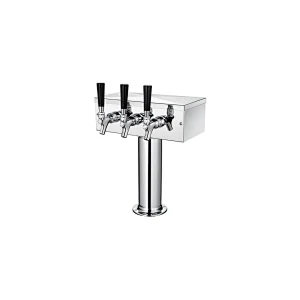 Pedestal Single 3TAPS polished Beer Tower