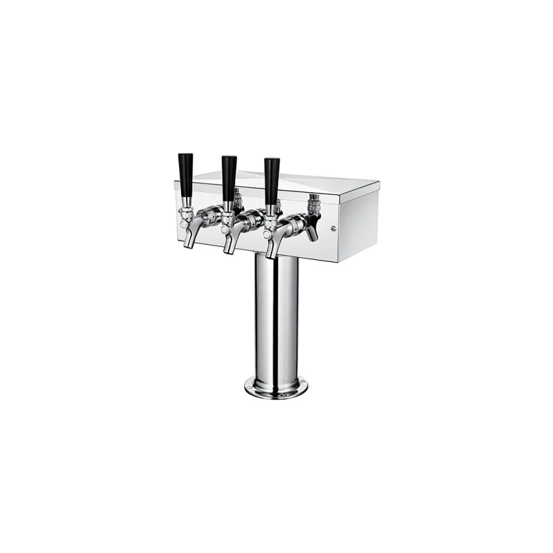 Pedestal Single 3TAPS polished Beer Tower