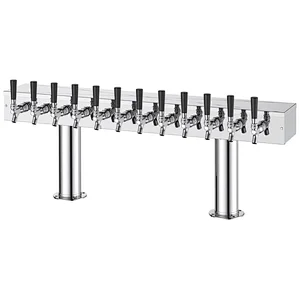 Pedestal Double 12 taps Polished beer tower