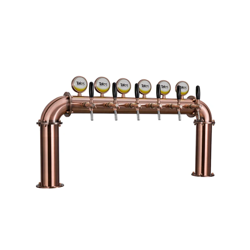 TALOS U Tower Stainless Steel 6 Tap Tower 102mm Beer Dispensing Equipment Draft Beer Tower (Red Bronze)