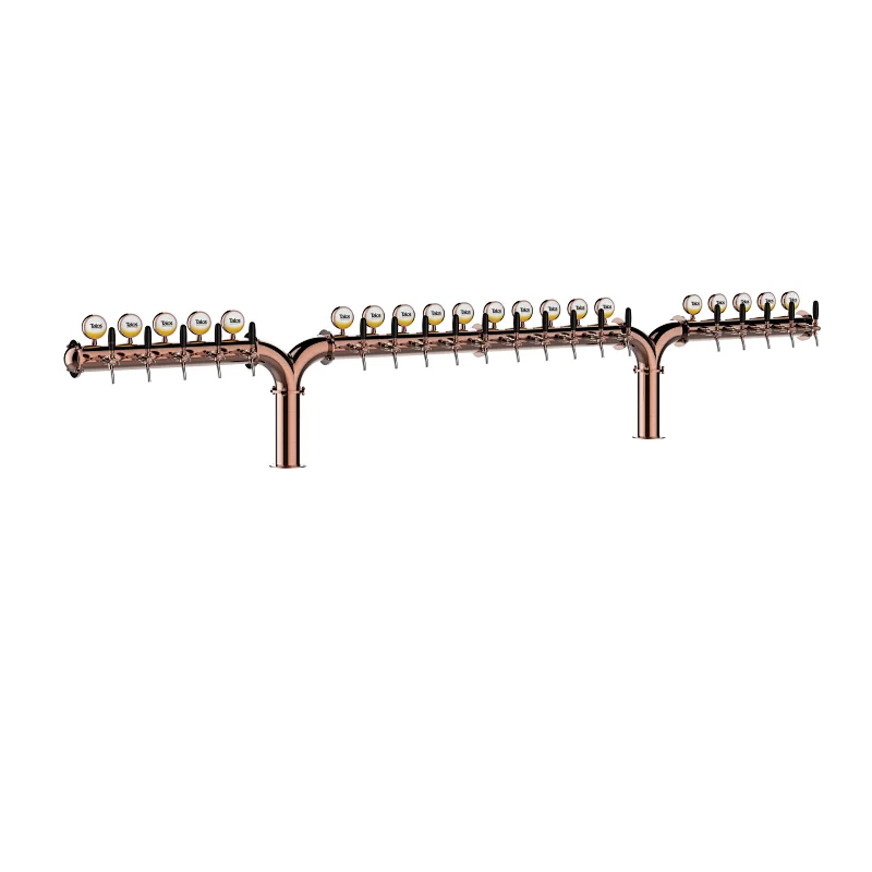 TALOS RMR Tower Stainless Steel 20 Tap Tower 102mm Beer Dispensing Equipment Draft Beer Tower (LED,Copper)