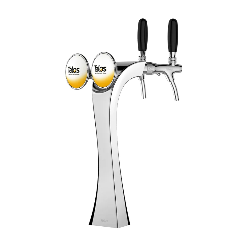 TALOS Brage Tap Tower Chrome 2-way Dispensing Tower Draft Beer Tower