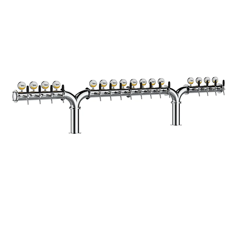 TALOS RMR Tower Stainless Steel 16 Tap Tower 102mm Beer Dispensing Equipment Draft Beer Tower (LED,Polished)