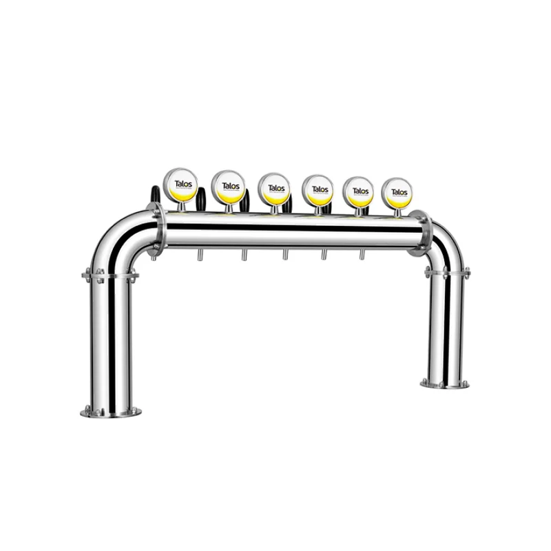 TALOS U Tower Stainless Steel 6 Tap Tower 102mm Beer Dispensing Equipment Draft Beer Tower (Polished)