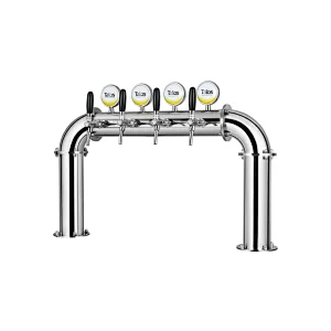 TALOS U Tower Stainless Steel 4 Tap Tower 102mm Beer Dispensing Equipment Draft Beer Tower (Polished)