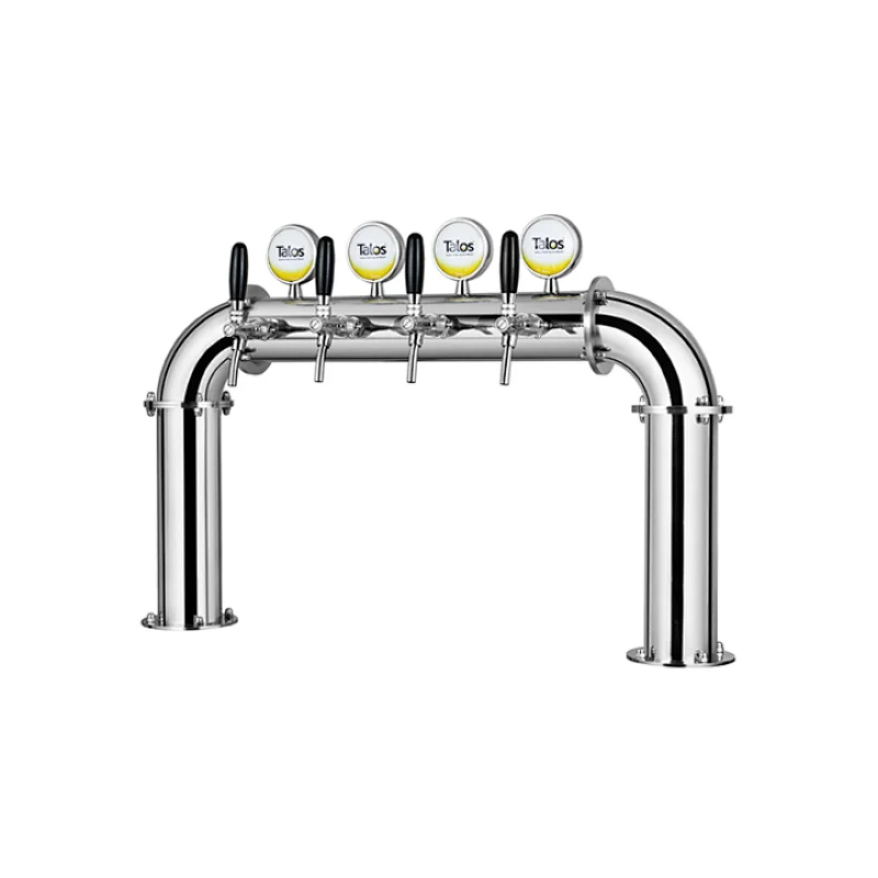TALOS U Tower Stainless Steel 4 Tap Tower 102mm Beer Dispensing Equipment Draft Beer Tower (Polished)