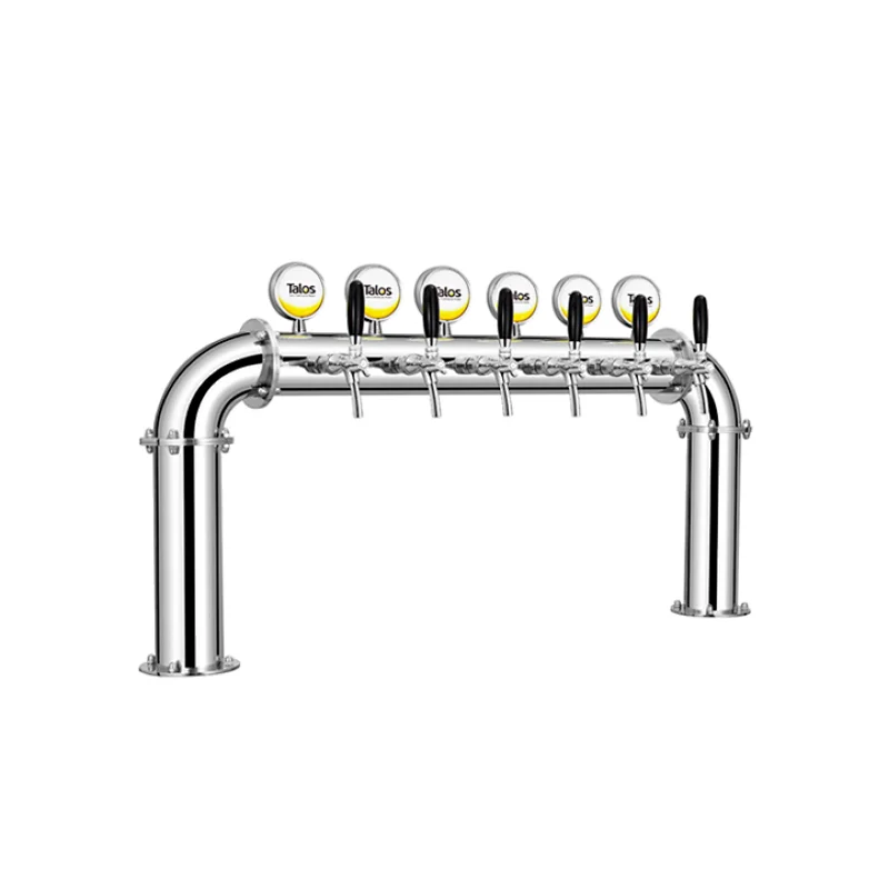 TALOS U Tower Stainless Steel 6 Tap Tower 102mm Beer Dispensing Equipment Draft Beer Tower (Polished)