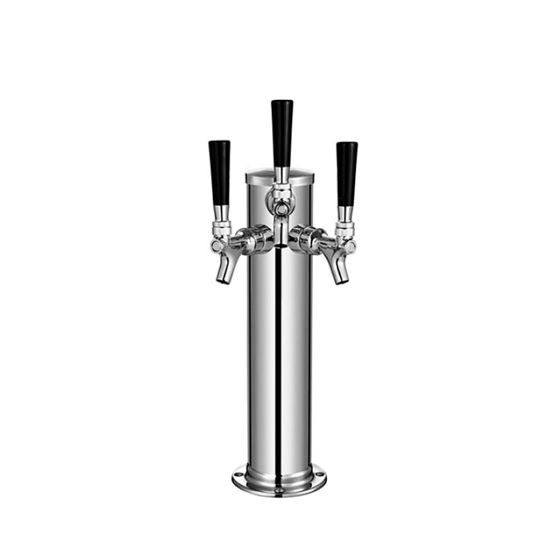 Polished Stainless Steel Glycol Cooled Triple Faucet Draft Beer