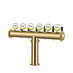 TALOS T Tower Stainless Steel 6 Tap Tower 102mm Beer Dispensing Equipment Draft Beer Tower (PVD, LED)