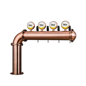 TALOS L Tower Stainless Steel 4 Tap Tower 102mm Beer Dispensing Equipment Draft Beer Tower (LED,Red Bronze)