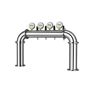 TALOS U Tower Stainless Steel 4 Tap Tower 102mm Beer Dispensing Equipment Draft Beer Tower (Polished)