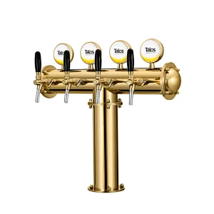 TALOS T Tower Stainless Steel 4 Tap Tower 102mm Beer Dispensing Equipment Draft Beer Tower (PVD, LED)