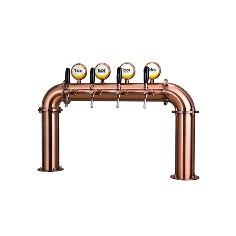 TALOS U Tower Stainless Steel 4 Tap Tower 102mm Beer Dispensing Equipment Draft Beer Tower (Red Bronze)