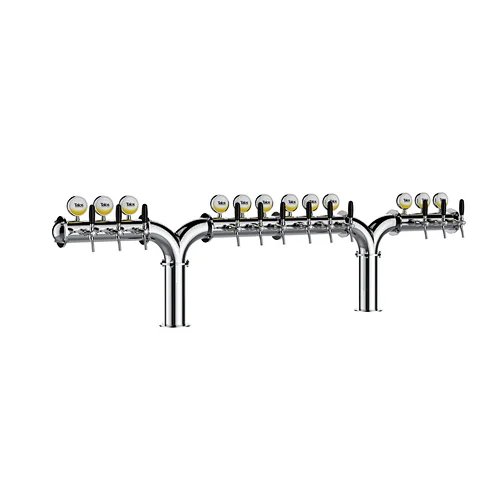 TALOS RMR Tower Stainless Steel 12 Tap Tower 102mm Beer Dispensing Equipment Draft Beer Tower (LED,Polished)