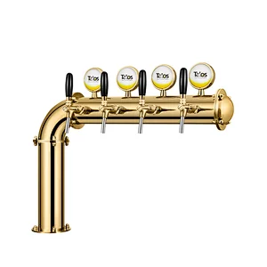 TALOS L Tower Stainless Steel 4 Tap Tower 102mm Beer Dispensing Equipment Draft Beer Tower (LED,PVD)