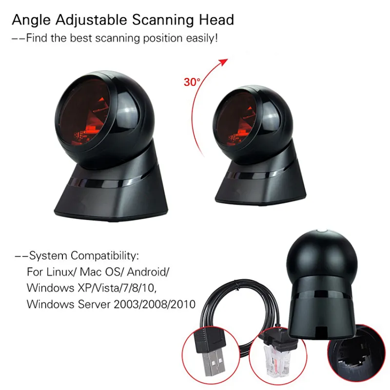 1D Handheld wired laser Barcode Scanner with USB/COM