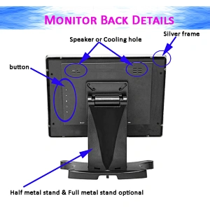 New Product Ture Flat 15 Inch  Touch Screen Monitor With Metal Stand
