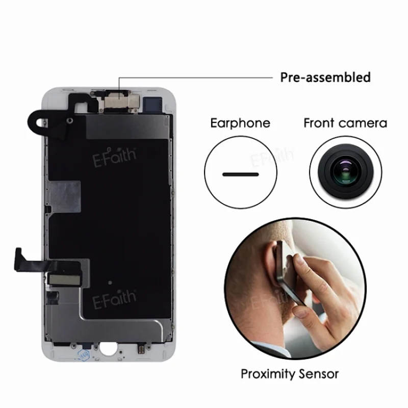 LCD Assembly with Steel Plate for iPhone 8 Plus with Home Button