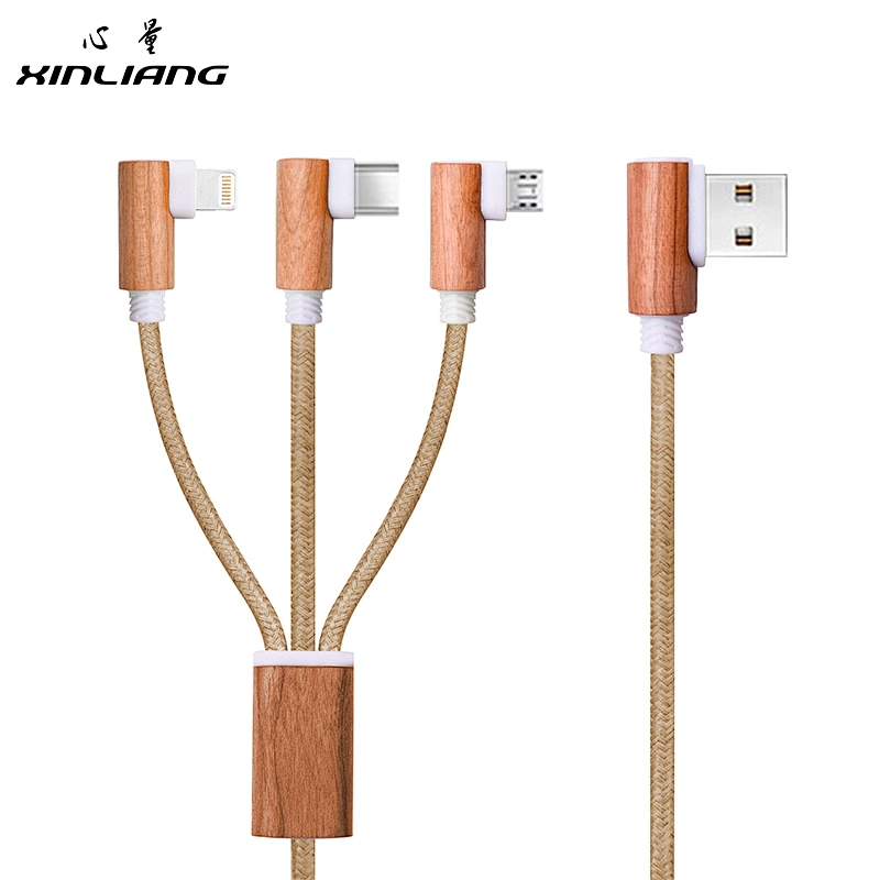 HolzkabelⅠ 3 in 1 USB-Ladekabel
