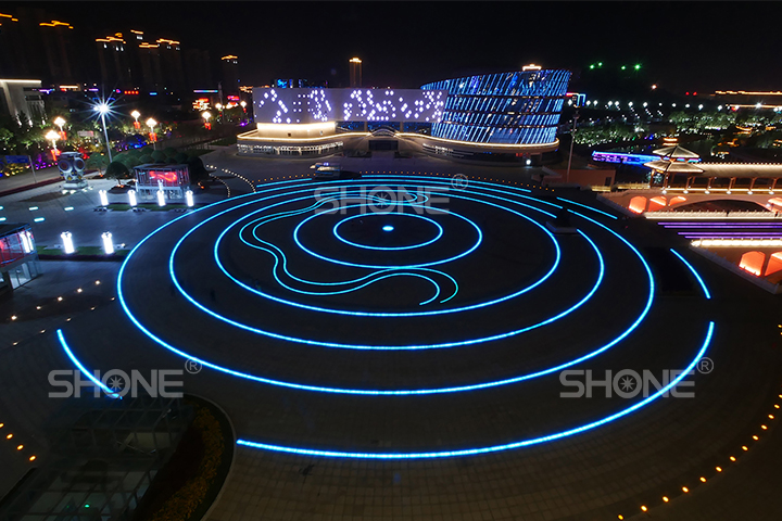 湘西武陵山文化产业园广场 - 仿大理石纹发光砖 - 先朗照明