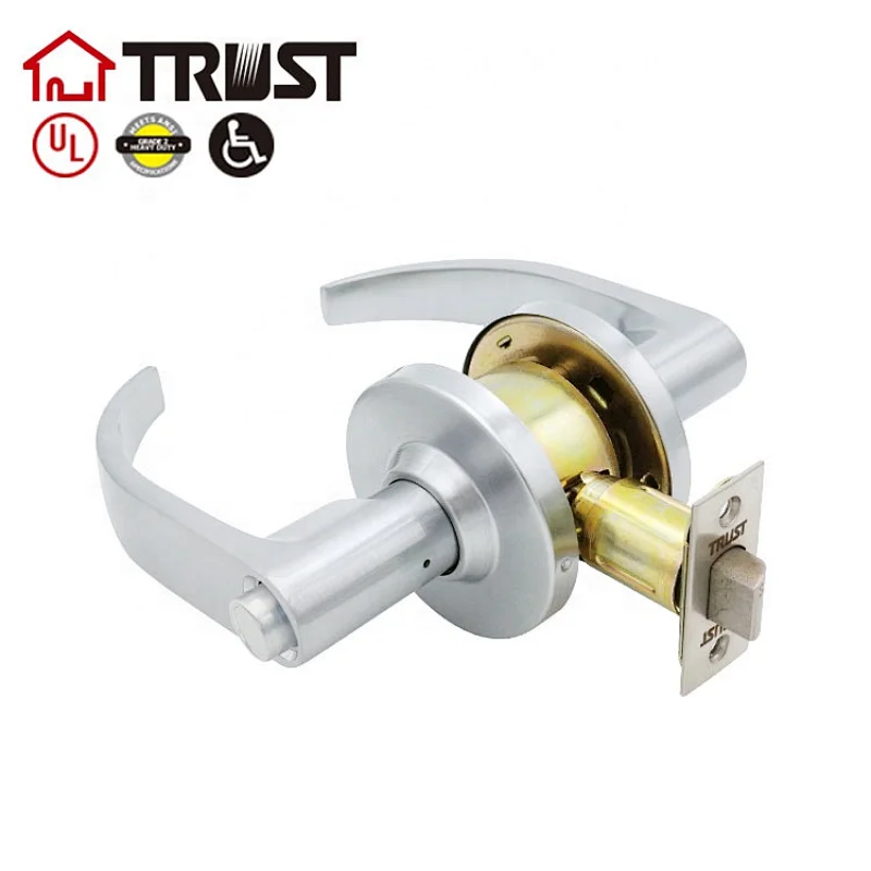 TRUST 4492-SC  Heavy Duty US26D Finish Commercial Cylindrical Lever Door Lock with Privacy Function