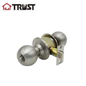 TRUST 3872-SS Grade 3 SS304 Privacy Cylindrical Knob Lock With Keys For Bathroom Room